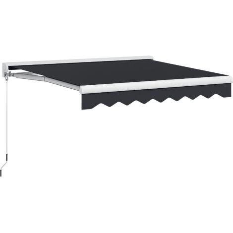 Outsunny toldo eléctrico retráctil con mando a distancia 2.5x2 m con manivela y marco de aluminio para puerta ventana gris