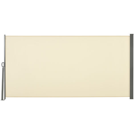 Outsunny toldo lateral retráctil 300x160 cm pantalla enrollable mampara de privacidad y protección solar para jardín balcón terraza