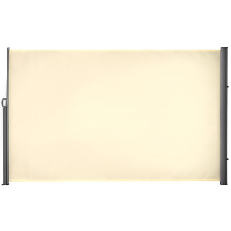 Outsunny toldo lateral retráctil 300x180 cm pantalla enrollable mampara de privacidad y protección solar para jardín balcón terraza