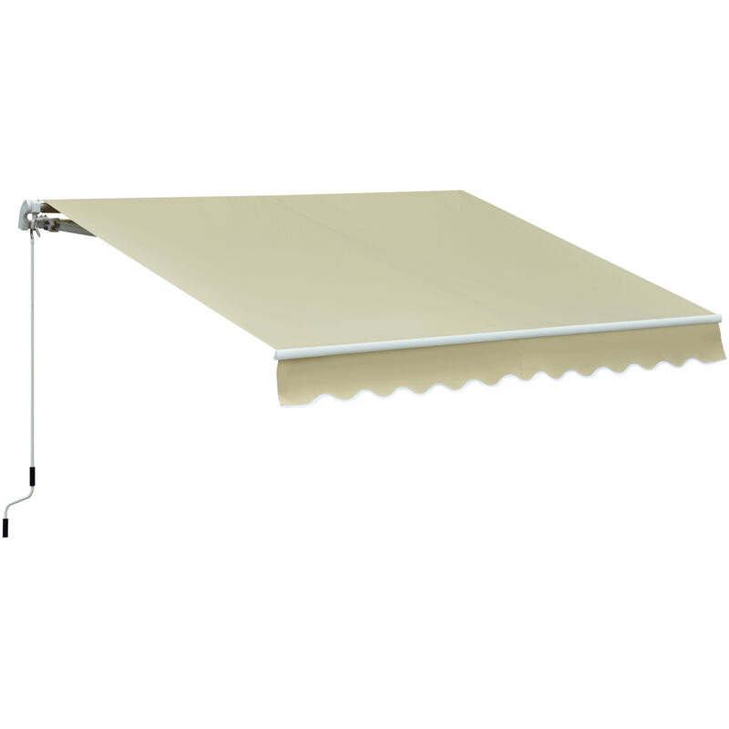 

Toldo Manual Plegable de Aluminio 295x250cm Manivela Ángulo Ajustable Terraza - Crema