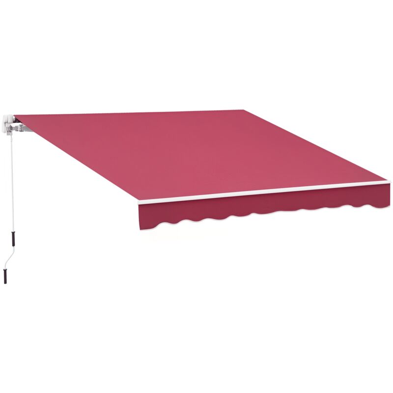 

Toldo Manual Plegable de Aluminio con Manivela Terraza Balcón 395x245 cm Rojo - Rojo