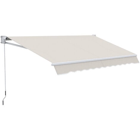 OUTSUNNY 200x295 cm toldo de pared con protección solar UV50+ y brazo de aluminio para jardín terraza exterior