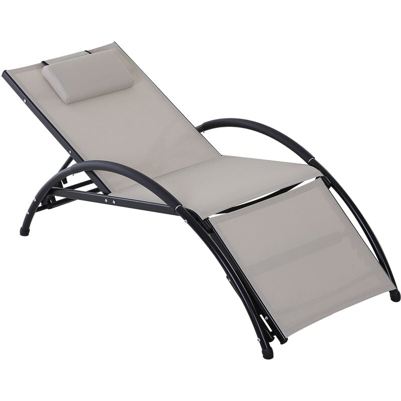 

Tumbona de Jardín Cómodo Ajustable con Reposacabezas Terraza de Aluminio - Beige