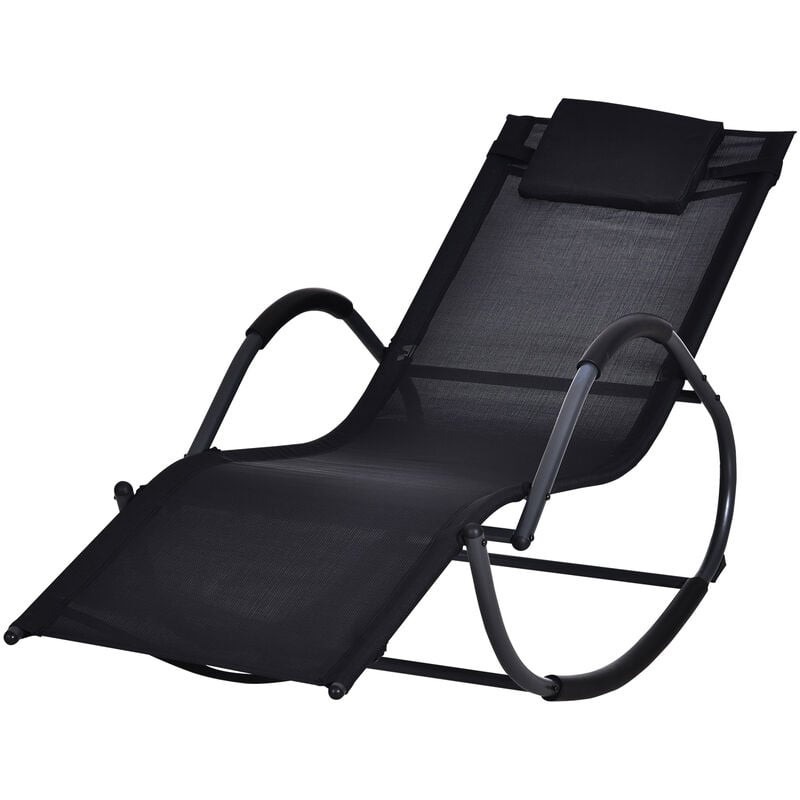 

Outsunny - Tumbona para Jardín Mecedora con Reposabrazos para Exterior Negro - negro