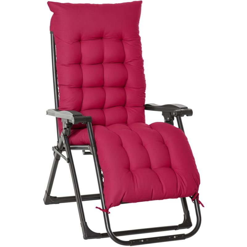 

Tumbona Plegable Cojín Extraíble 90x65x110cm 150kg Jardín Rojo - Rojo