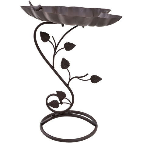 Outsunny Vogeltränke, Vogelbad in Lotosblatt-Form, Vogelbecken, Deko, Garten, Vogel, Metall, Bronze, 38,5 x 31 x 54 cm - Bronze
