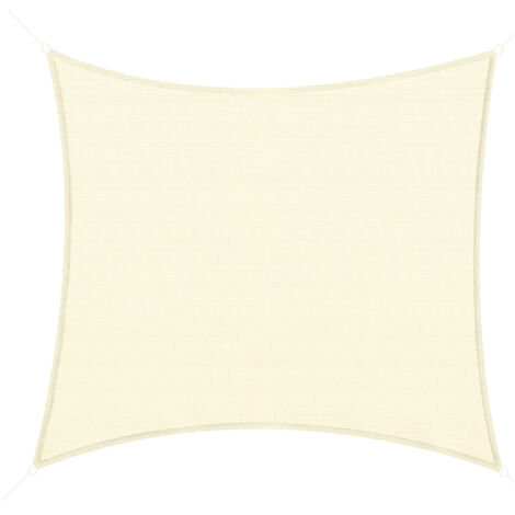 Outsunny Voile d'ombrage rectangulaire 3 x 3 m polyéthylène Haute densité Protection UV Avec sac de rangement - Coloris crème-Crème