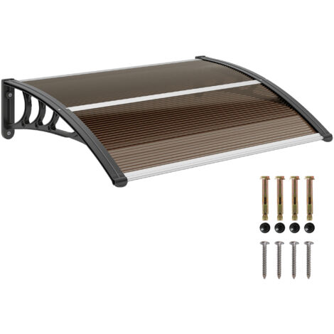 Outsunny® Vordach Haustürvordach 100 x 80 cm Pultvordach Überdachung Polycarbonat Braun