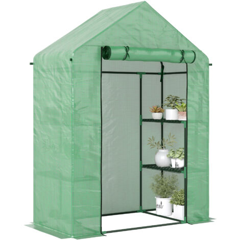 Outsunny Walk in Garden Greenhouse Outdoor Grow House 141x72x191cm