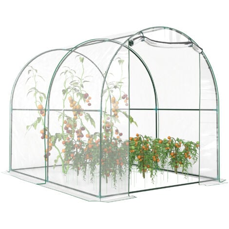 Outsunny Walk-in Transparent Dome PVC Greenhouse Steel Frame 250x200x200 (cm)