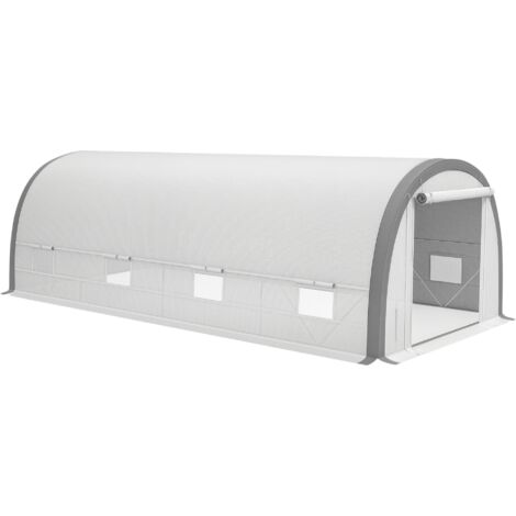 Outsunny Walk-in Tunnel Greenhouse, Upgraded Structure, Mesh Door & Windows