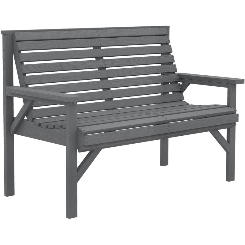 Outsunny Wooden Garden Bench 2 Seater, Patio Bench for Indoor Outdoor