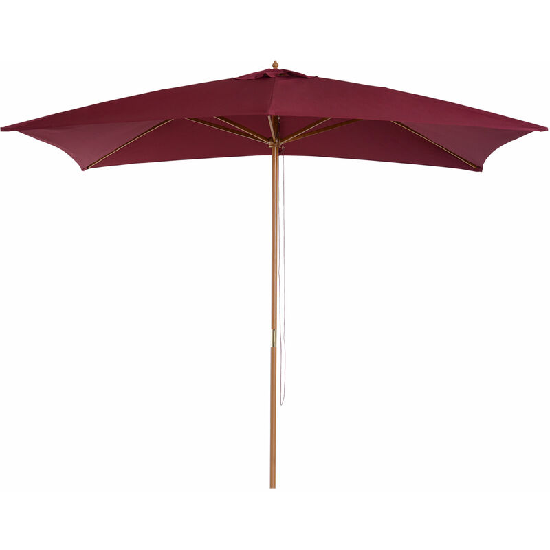 Outsunny - Wooden Garden Parasol Sun Shade Umbrella Canopy Dark Grey