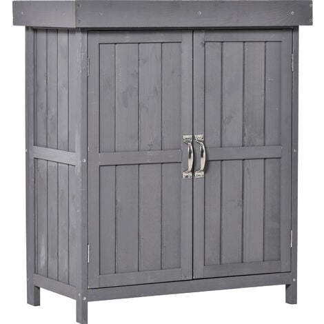 Outsunny Wooden Garden Shed Double Door Tool Storage House
