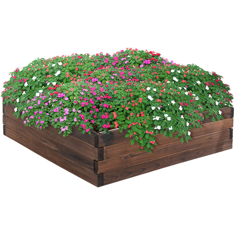 Wooden Raised Garden Bed Planter Grow Containers Outdoor Patio - Outsunny