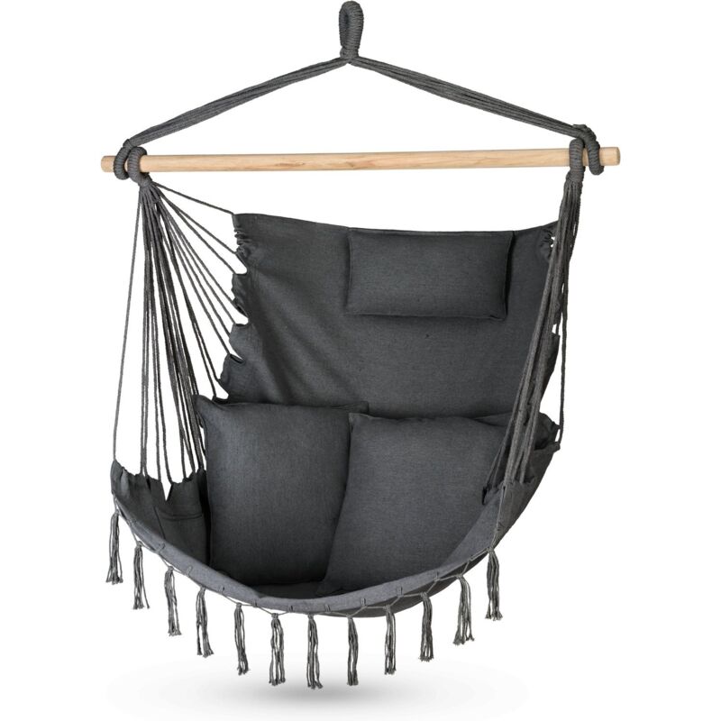 Outtec Hängesessel Mit 2 Kissen 100x130x75cm, Bis 150 Kg