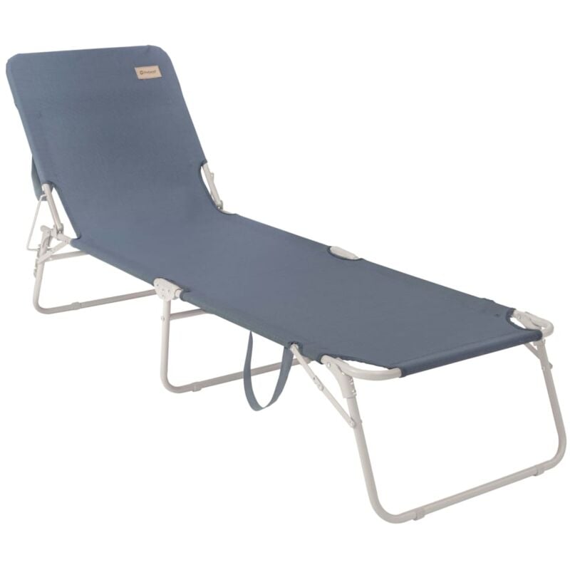 Folding Sunlounger Tenby Ocean Blue Outwell