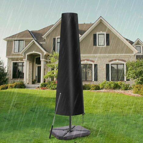ouverture pour Parasol Imperméable, Housses pour Parasols de Jardin en 210D Polyester, Housse de Protection pour Parasol Adapté pour Parasol de Jardin de 1,8 à 3.35 m, 190 × 57 × 26 cm, Noir