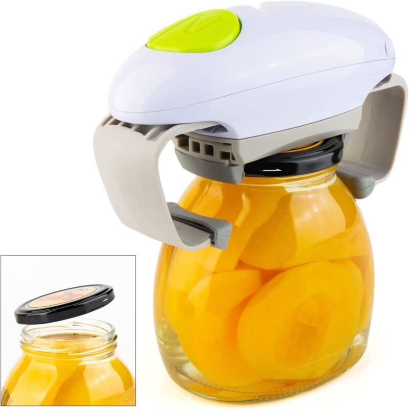 Cyslmuk - Ouvre-bocal électrique - gadget de cuisine solide et robuste pour bocaux scellés - ouvre-bocal automatique mains libres avec moins