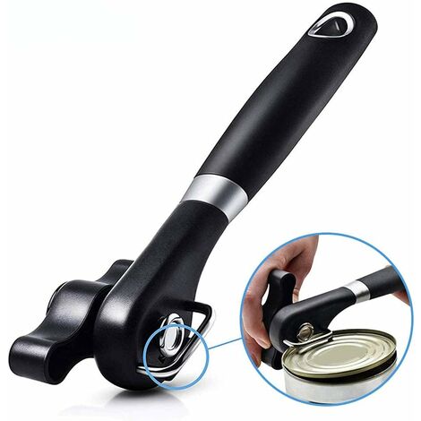Ouvre-boîte manuel avec bords lisses, sans bords tranchants avec poignées souples, ouvre-boîte en acier inoxydable de qualité alimentaire, ouvre-boîte ergonomique,Starlight