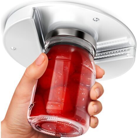 Ouvre-bouchon rotatif, ouvre-pot sous L'armoire, ouvre-bouteille Ouvre-boîte sous le comptoir, ouvre-pot en acier inoxydable pour les personnes âgées et les mains faibles ou les mains arthritiques