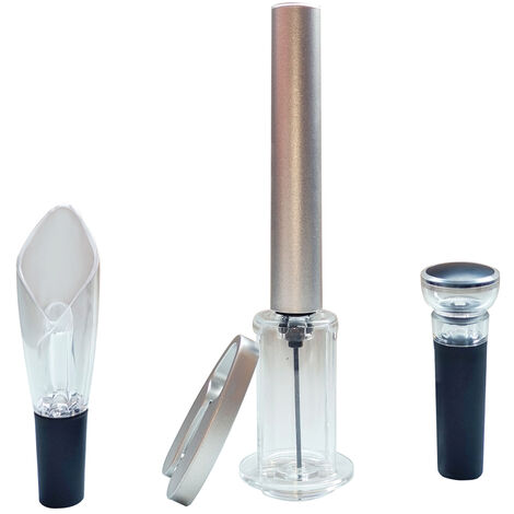 Ouvre-bouteille avec coupe-feuille Coffret cadeau pour les amateurs de vin Ouvre-bouteille de vin à pression d'air avec pompe à vin