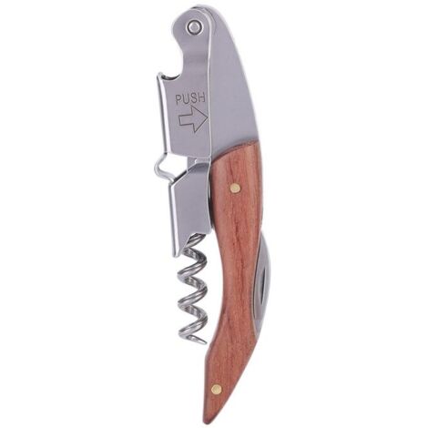 Ouvre-bouteille de bière de cuisine multifonction Tire-bouchon de vin rouge Ouvre-bouteille avec couteau Manche en bois