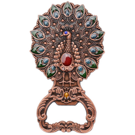 Ouvre-bouteille magnétique en forme de paon, ouvre-bouteille magnétique pour réfrigérateur, décoration intérieure