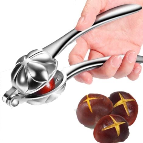 TIGREZY ouvre-châtaignes, pince à châtaignes, outil de coupe en alliage d'aluminium pour ouvrir les châtaignes, pince à noix portable