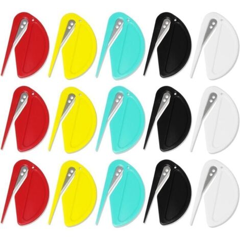 Ouvre-lettres et ouvre-colis mini, lot de 15 pièces en acier inoxydable avec lame tranchante pour enveloppes, colis et papier
