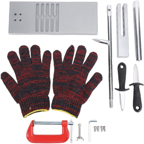 Ouvre-palourde à huîtres, ensemble d'outils de Shucker réglable, outils de fruits de mer pour Buffet d'hôtel, alliage d'aluminium avec gants de coupe, pince G