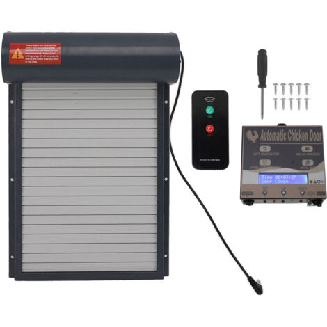 Ouvre-porte Automatique de Poulailler, Efficace, Robuste, Pratique, Minuterie Programmable, Gris