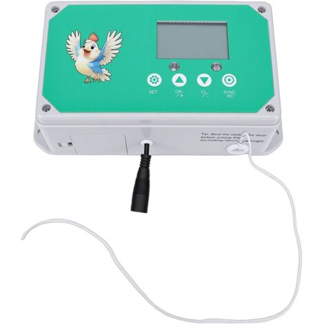 Ouvre-Porte Automatique de Poulailler, Minuterie Programmable avec Télécommande 50 M et écran LED, pour Fermes Avicoles, Niches Chiens, Poulets, Canards, Oies (Prise UE 100-240V) - Prise 100-240V