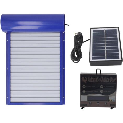 Ouvre-Porte Automatique de Poulailler Solaire en Aluminium, Léger et Sûr, Programmable pour Canards Poulets -