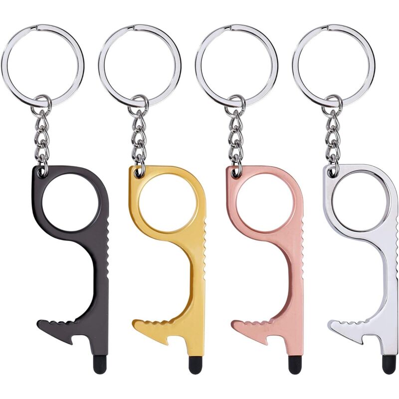 Ouvre Porte Sans Contact, Hygiénique Porte Cle EDC Gardez la main propre, Crochet pour Poignée de Porte Extérieure Public Ascenseur Ecran Tactile(4