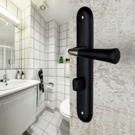 OUVRE&DECO Ouvre&Déco - 2 poignées de porte CLEO verrou condamnation, Bois noir entraxe 195 mm