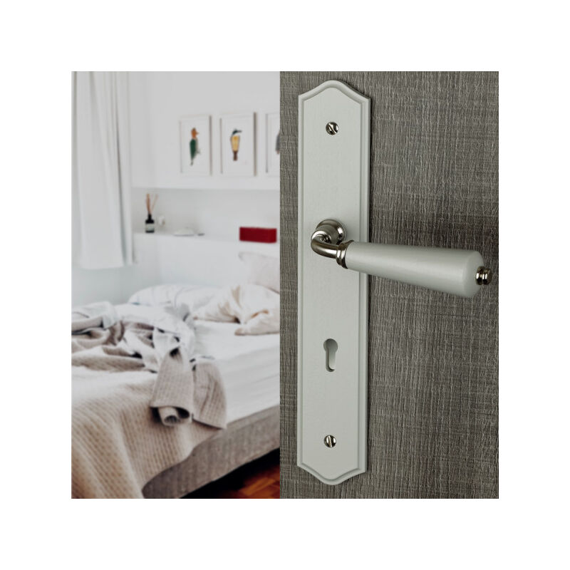 Ouvre&deco - Ouvre&Déco - 2 poignées de porte honfleur Cle, Bois gris clair entraxe 195 mm