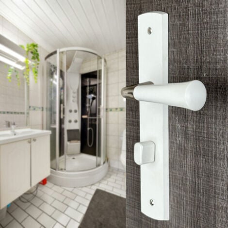 OUVRE&DECO Ouvre&Déco - 2 poignées de porte ISIS verrou condamnation, Bois entraxe 195 mm