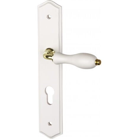 OUVRE&DECO Ouvre&Déco - 2 poignées de porte POIRE cylindre, Bois blanc entraxe 195 mm