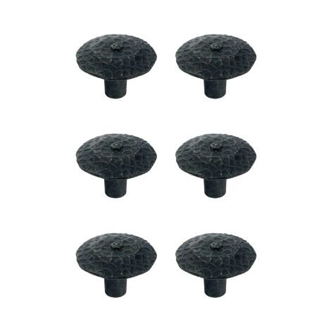 Ouvre&Déco – 6 boutons de meuble rustique zamak martelé patiné Ø 28mm, MARTELE