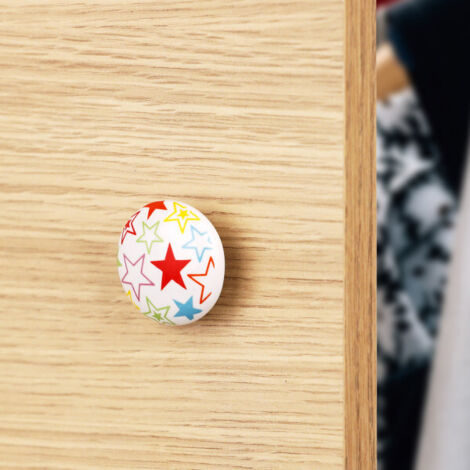 Ouvre&Déco – Bouton de meuble CARNAVAL, Porcelaine rouge Ø35 mm