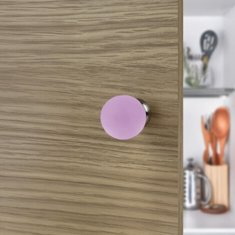 Ouvre&Déco – Bouton de meuble en cristal translucide rose Ø 27mm, GLOBO