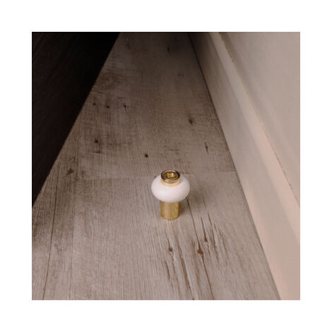 Ouvre&Deco – Butée de porte sol CITY GM – Zamak laitonné poli – Fixation au sol – Diamètre 30mm, hauteur 40mm – Pour éviter les chocs contre les murs