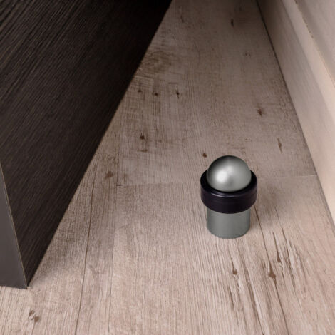 Ouvre&Déco – Butée de porte sol DOME, Aluminium anodisé gris argent