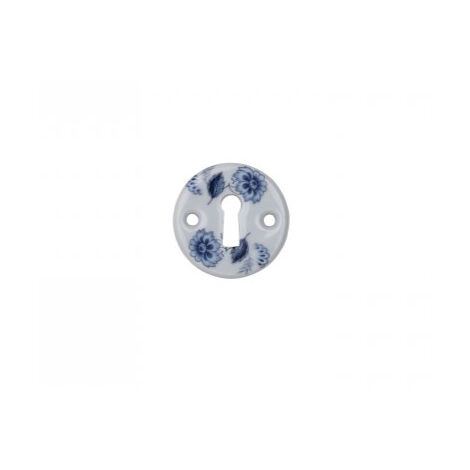 Ouvre&Deco – Entrée de clé en porcelaine bleu – Modèle BLEUET – Ferrure de serrure de meuble – Design élégant pour meubles décoratifs