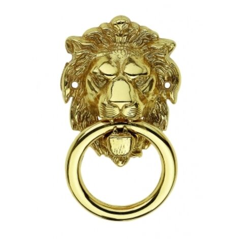 Ouvre&Déco – Heurtoir de porte d'entrée LION Laiton poli titane
