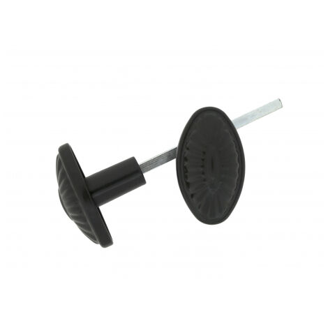 Ouvre&Deco – Lot de 2 boutons de portail en fonte noire – Style fer forgé carré 6 mm – Finition élégante pour portes et portails extérieurs