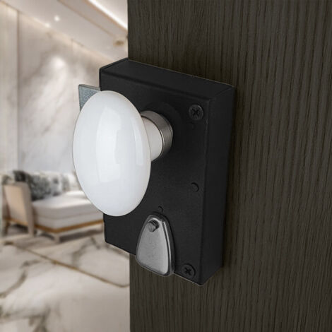 Ouvre&Deco – Lot de 2 boutons de porte intérieure en porcelaine blanche – Base nickel mat – Carré 6 et 7mm – Prise en main confortable