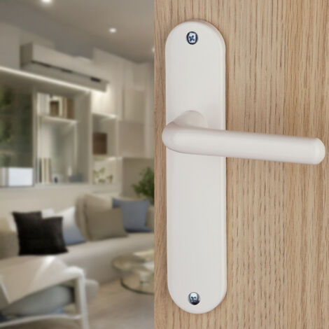 Ouvre&Deco – Lot de 2 poignées de porte FLAINE sans trou – Nylon blanc cassé – Entraxe 165 mm – Installation simplifiée et esthétique