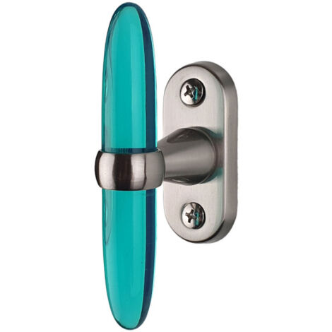 Ouvre&Déco – Poignée de fenêtre crémone Acier nickel mat et acrylique vert, ARC-EN-CIEL
